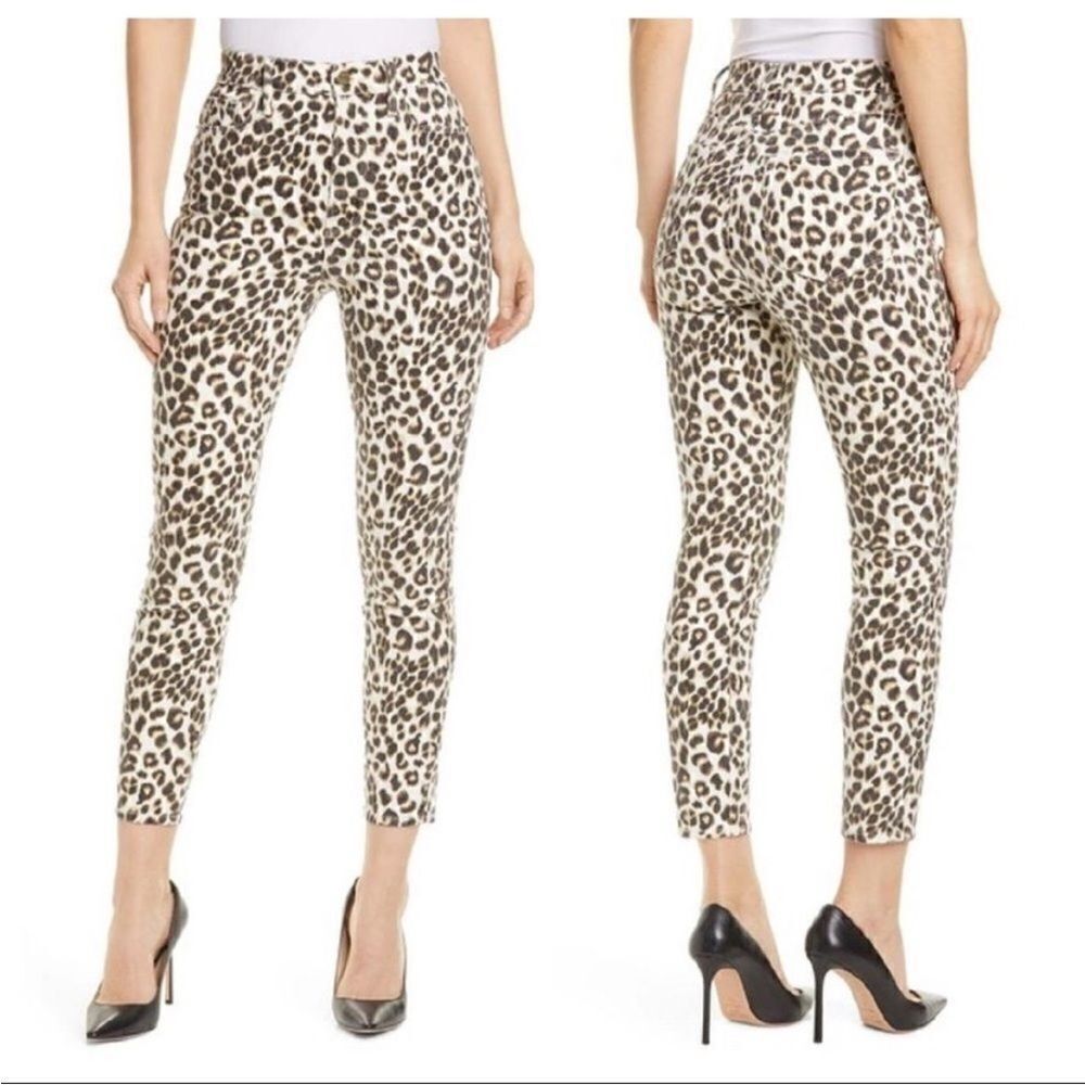 FRAME denim Ali High Rise Cigarette Animal Print Jeans